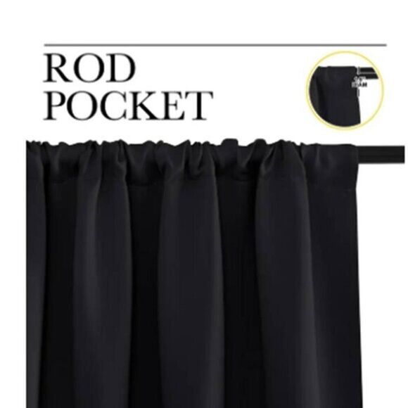 NICETOWN Blackout Curtains Thermal Insulated Rod Pocket Window Darkening Drapes - Picture 2 of 5